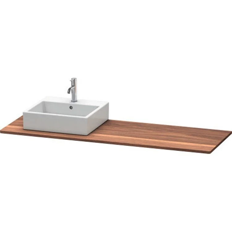 Lavatory Console XSquare American Walnut Single Basin Massive 21-5/8 x 63 Inch Left Basin