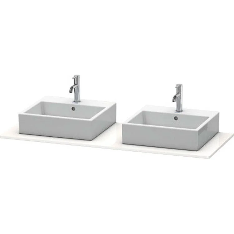 Lavatory Console XSquare White High Gloss Double Basin 55-1/8 x 21-5/8 Inch