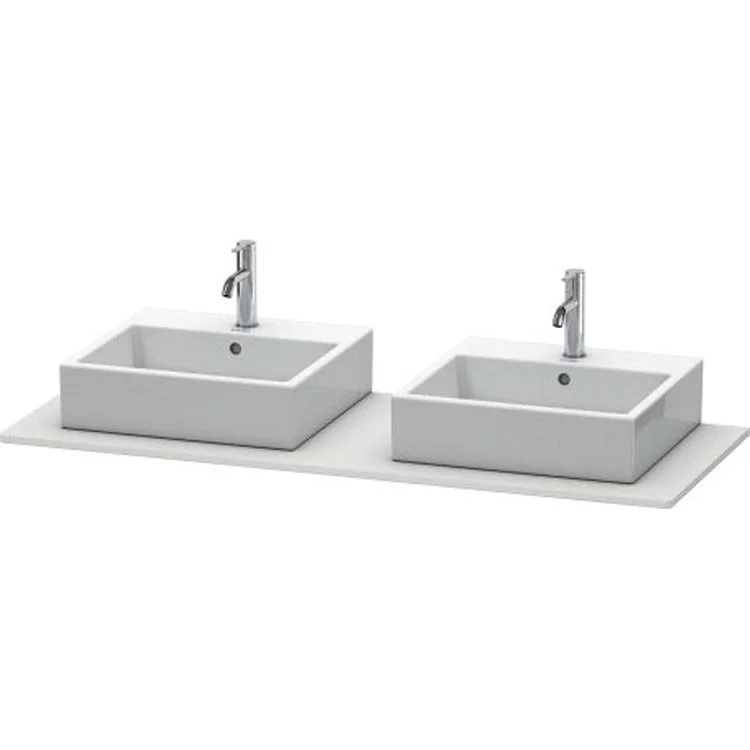 Lavatory Console XSquare White Satin Matte Double Basin 55-1/8 x 21-5/8 Inch