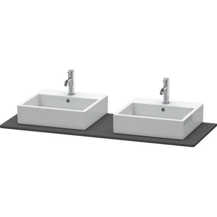 Lavatory Console XSquare Graphite Matte Double Basin 55-1/8 x 21-5/8 Inch