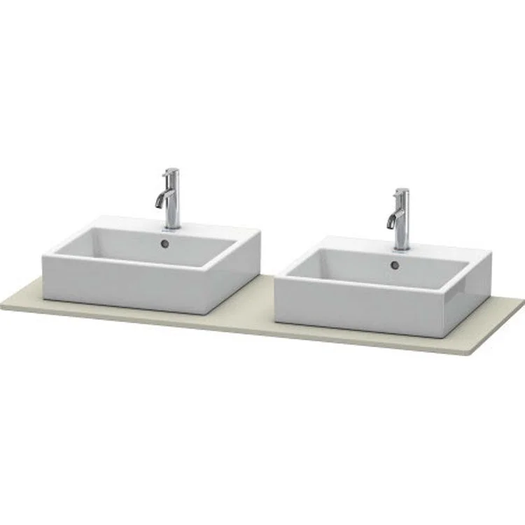 Lavatory Console XSquare Taupe Satin Matte Double Basin 55-1/8 x 21-5/8 Inch