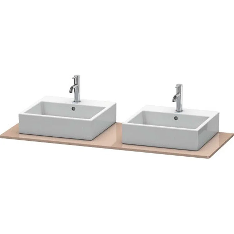 Lavatory Console XSquare Cappuccino High Gloss Double Basin 55-1/8 x 21-5/8 Inch