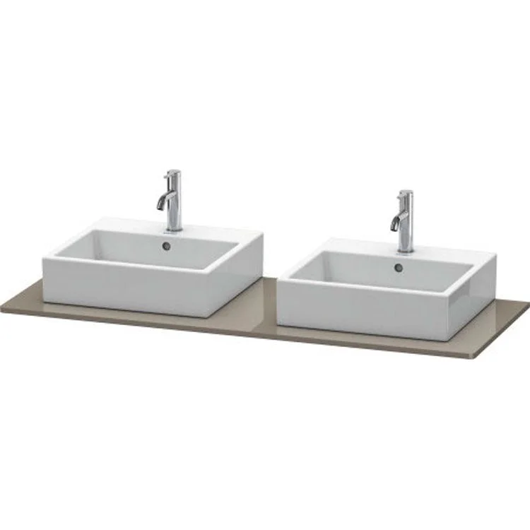 Lavatory Console XSquare Flannel Gray High Gloss Double Basin 21-5/8 x 55-1/8 Inch