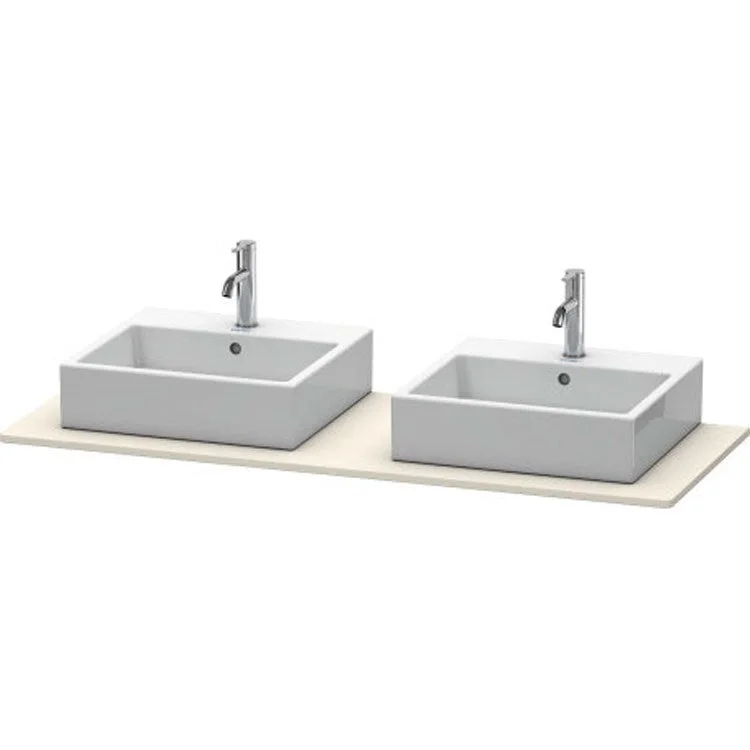 Lavatory Console XSquare Taupe Matte Double Basin 55-1/8 x 21-5/8 Inch