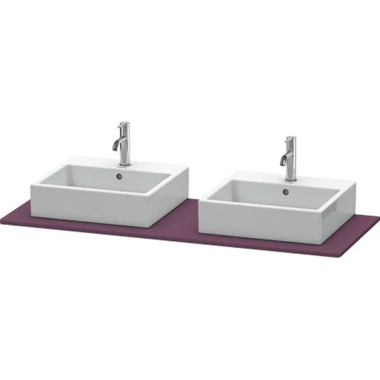 Lavatory Console XSquare Aubergine Satin Matte Double Basin 55-1/8 x 21-5/8 Inch