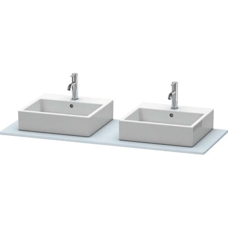 Lavatory Console XSquare Light Blue Satin Matte Double Basin 21-5/8 x 55-1/8 Inch