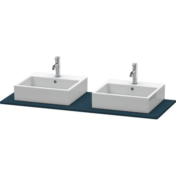 Lavatory Console XSquare Night Blue Satin Matte Double Basin 55-1/8 x 21-5/8 Inch