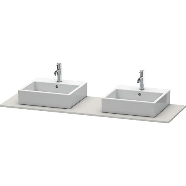 Lavatory Console XSquare Concrete Gray Matte Double Basin 63 x 21-5/8 Inch