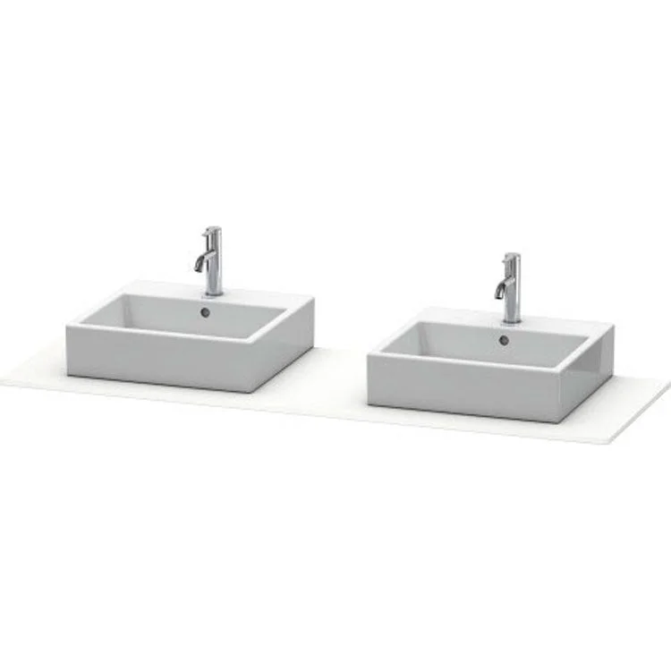 Lavatory Console XSquare White Matte Double Basin 21-5/8 x 63 Inch