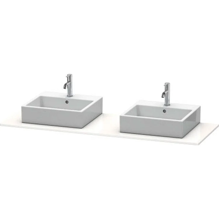 Lavatory Console XSquare White High Gloss Double Basin 63 x 21-5/8 Inch