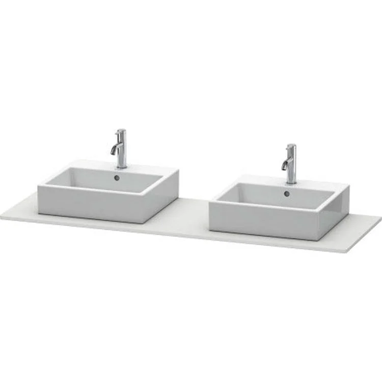 Lavatory Console XSquare White Satin Matte Double Basin 63 x 21-5/8 Inch