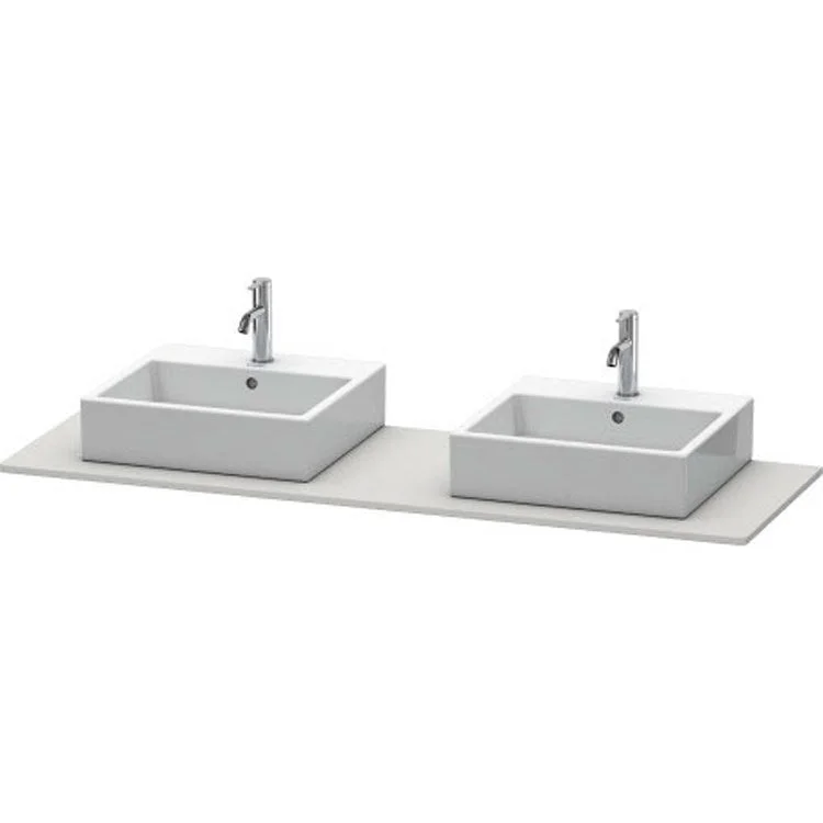 Lavatory Console XSquare Nordic White Satin Matte Double Basin 63 x 21-5/8 Inch