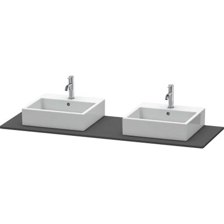 Lavatory Console XSquare Graphite Matte Double Basin 63 x 21-5/8 Inch