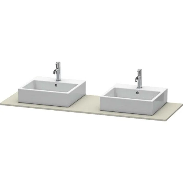 Lavatory Console XSquare Taupe Satin Matte Double Basin 21-5/8 x 63 Inch