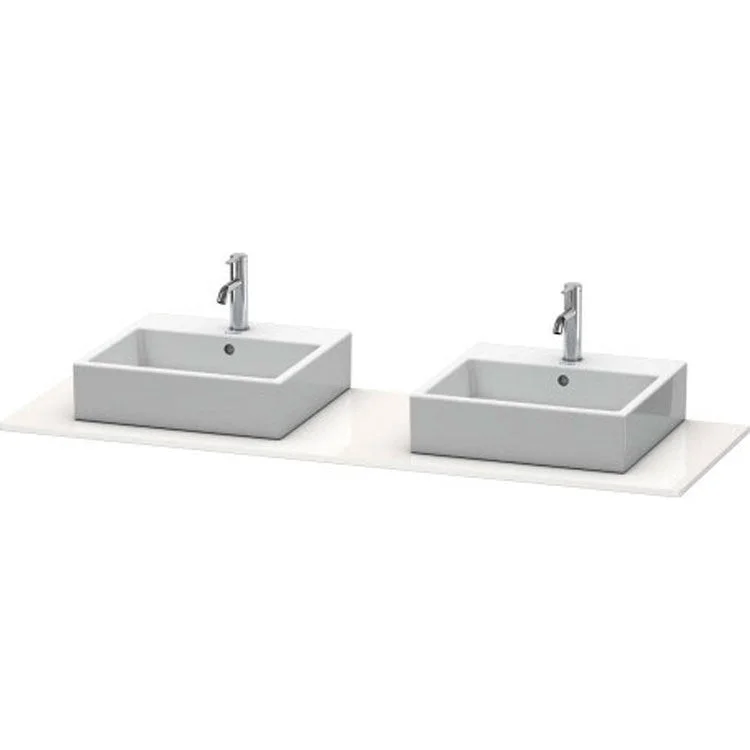 Lavatory Console XSquare White High Gloss Lacquer Double Basin 21-5/8 x 63 Inch