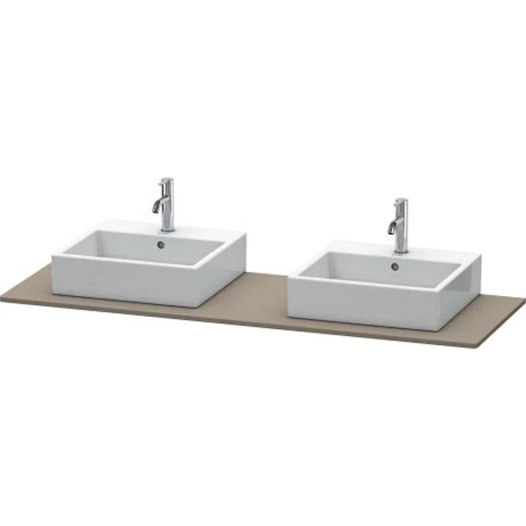 Lavatory Console XSquare Flannel Gray Satin Matte Double Basin 63 x 21-5/8 Inch