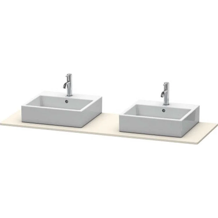 Lavatory Console XSquare Taupe Matte Double Basin 63 x 21-5/8 Inch