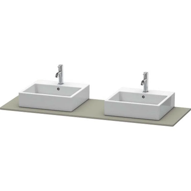 Lavatory Console XSquare Stone Gray Satin Matte Double Basin 21-5/8 x 63 Inch