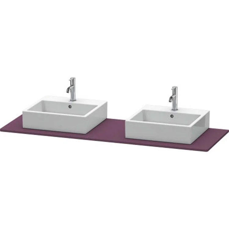 Lavatory Console XSquare Aubergine Satin Matte Double Basin 21-5/8 x 63 Inch