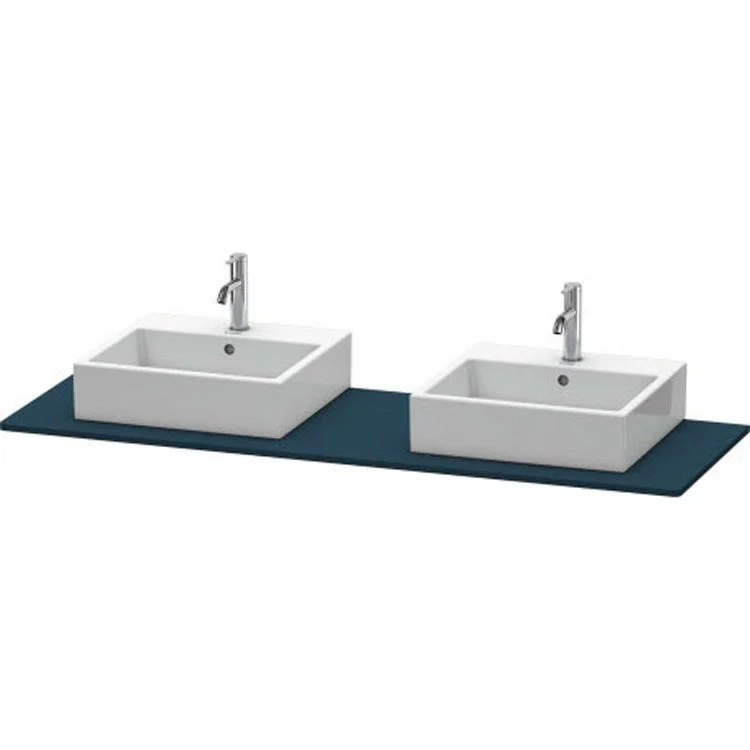 Lavatory Console XSquare Night Blue Satin Matte Double Basin 21-5/8 x 63 Inch