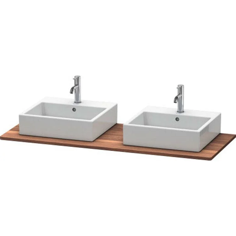 Lavatory Console XSquare American Walnut Double Basin Massive 55-1/8 x 21-5/8 Inch