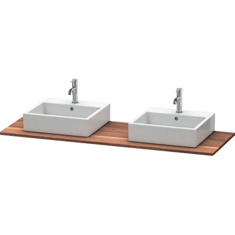 Lavatory Console XSquare American Walnut Double Basin Massive 63 x 21-5/8 Inch