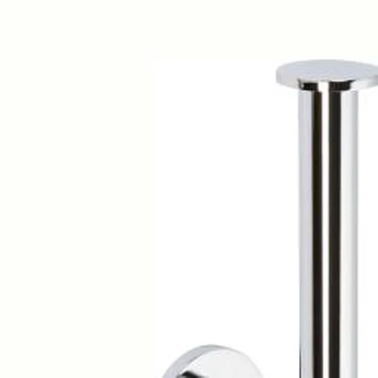 Toilet Paper Holder Kubic Spare 1 Post Vertical Polished Chrome Brass 5-1/4 Inch 3-1/4 Inch Wall Mount