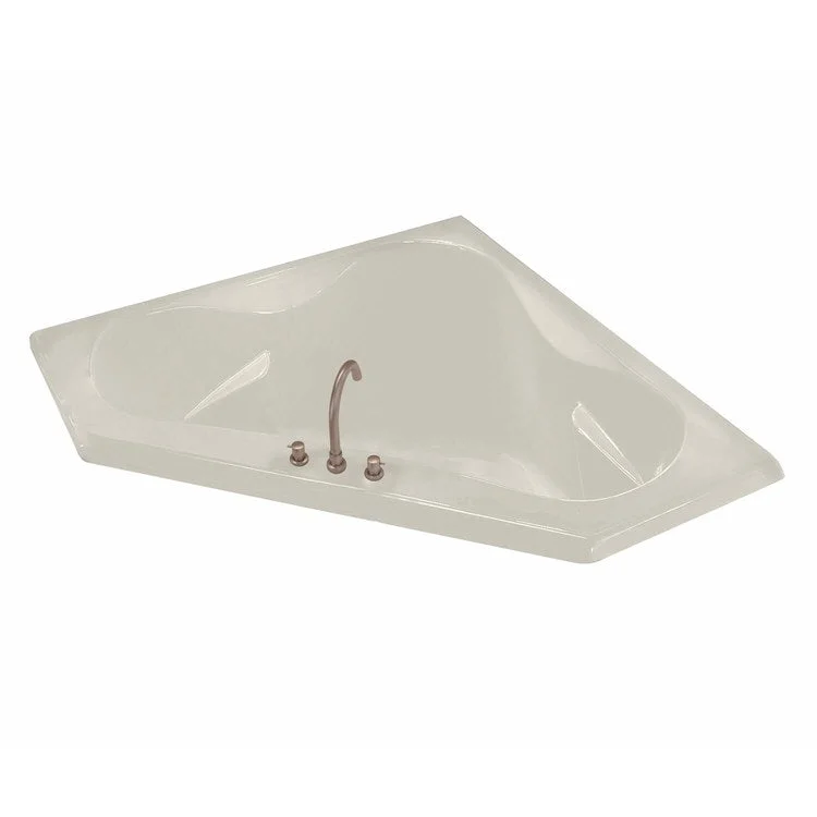 Tub Tryst 59 x 59 Inch Corner Whirlpool II Center Biscuit Acrylic