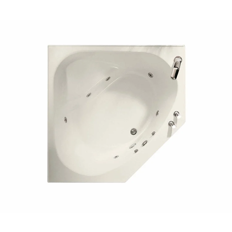 Tub Tandem II 60L x 60W Inch Corner Combined Whirlpool Aeroeffect Center Biscuit Acrylic