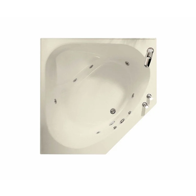 Tub Tandem 54 x 54 Inch Corner Aeroeffect Center with Tiling Flange Bone Acrylic