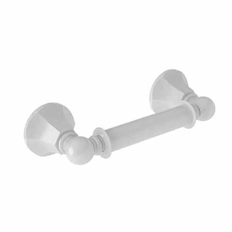 Toilet Paper Holder Metropole Double Post White Brass 9-7/16 Inch 3-1/8 Inch Wall Mount