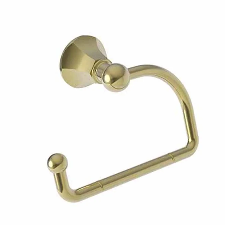 Toilet Paper Holder Metropole Open Roller Polished Brass Uncoated Living Brass 5-7/8 Inch 3-1/7 Inch Wall Mount