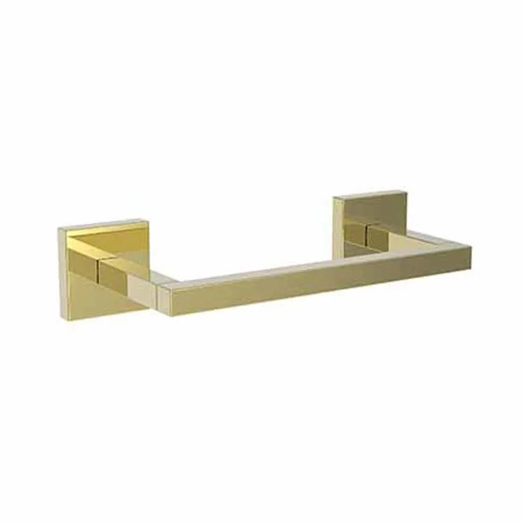 Toilet Paper Holder Cube 2 Double Post with Pivoting Roller Forever Brass PVD Brass 8-1/3 Inch 3-1/4 Inch Wall Mount