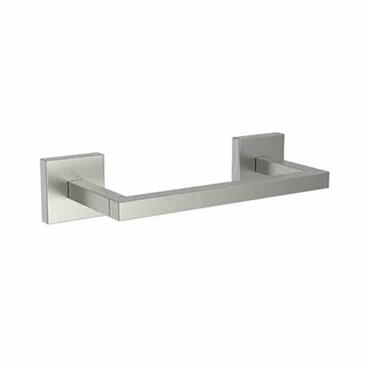 Toilet Paper Holder Cube 2 Double Post with Pivoting Roller Satin Nickel PVD Brass 8-1/3 Inch 3-1/4 Inch Wall Mount