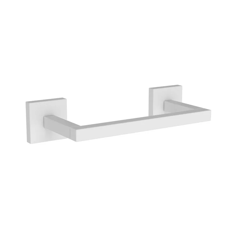 Toilet Paper Holder Cube 2 Double Post with Pivoting Roller Matte White Brass 8-1/3 Inch 3-1/4 Inch Wall Mount