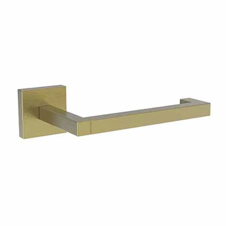 Toilet Paper Holder Cube 2 Open Roller Satin Brass PVD Metal 6-3/8 Inch 3-1/4 Inch Wall Mount