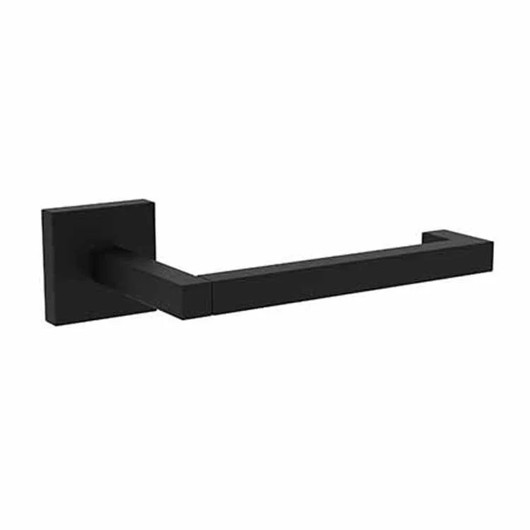 Toilet Paper Holder Cube 2 Open Roller Flat Black Metal 6-3/8 Inch 3-1/4 Inch Wall Mount