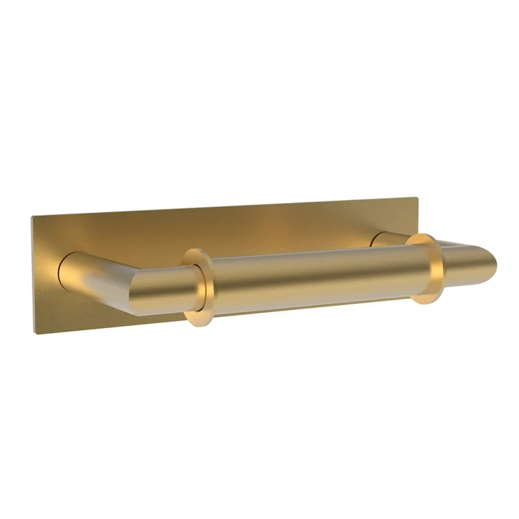 Toilet Paper Holder Metro Double Post Satin Gold PVD Brass 8-3/4 Inch 3-2/3 Inch Wall Mount