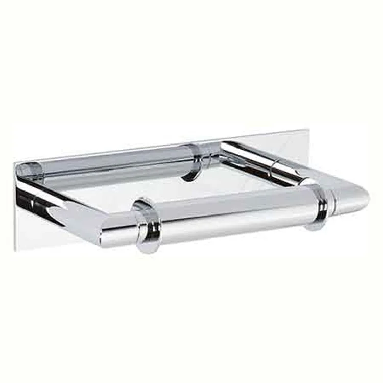 Toilet Paper Holder Metro Double Post Midnight Chrome Brass 8-3/4 Inch 3-2/3 Inch Wall Mount