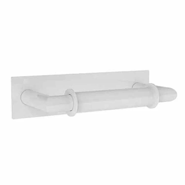 Toilet Paper Holder Metro Double Post White Brass 8-3/4 Inch 3-2/3 Inch Wall Mount