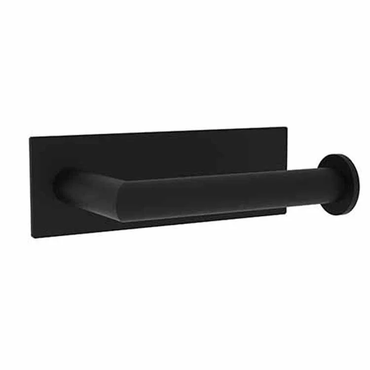 Toilet Paper Holder Metro Open Roller Flat Black Brass 6-3/4 Inch 3-2/3 Inch Wall Mount