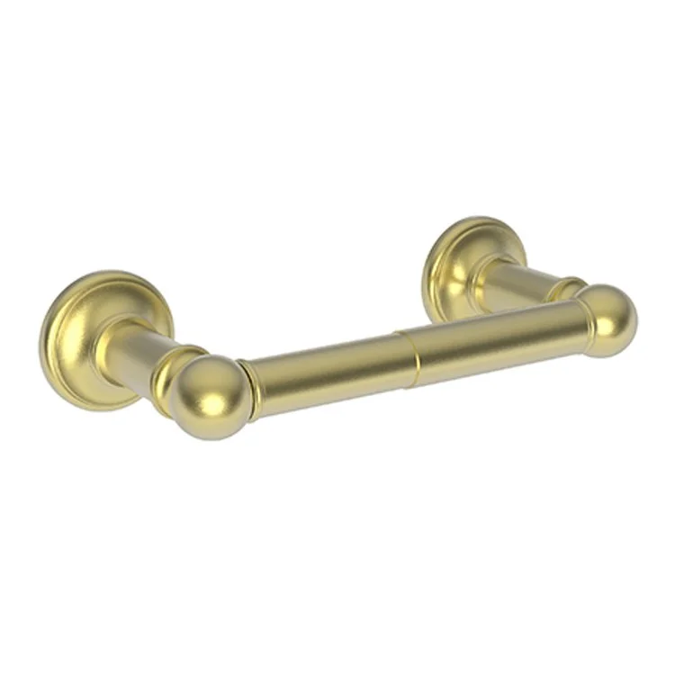 Toilet Paper Holder Ithaca Double Post Satin Brass PVD Brass 8-3/8 Inch 3-9/16 Inch Wall Mount