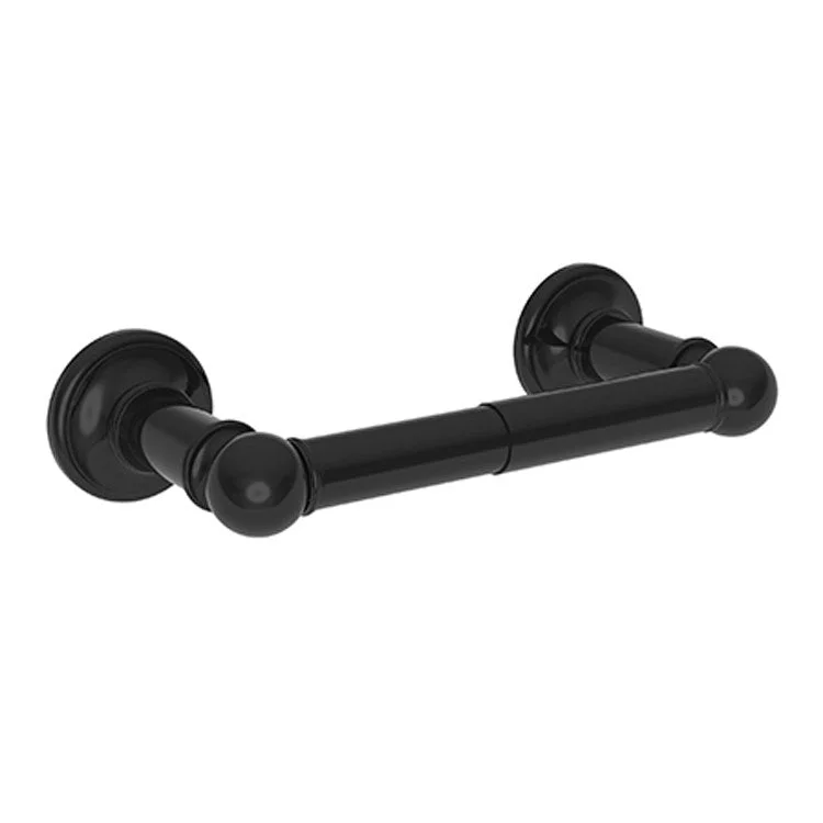 Toilet Paper Holder Ithaca Double Post Gloss Black Brass 8-3/8 Inch 3-9/16 Inch Wall Mount