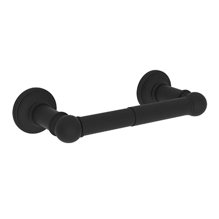 Toilet Paper Holder Ithaca Double Post Flat Black Brass 8-3/8 Inch 3-9/16 Inch Wall Mount