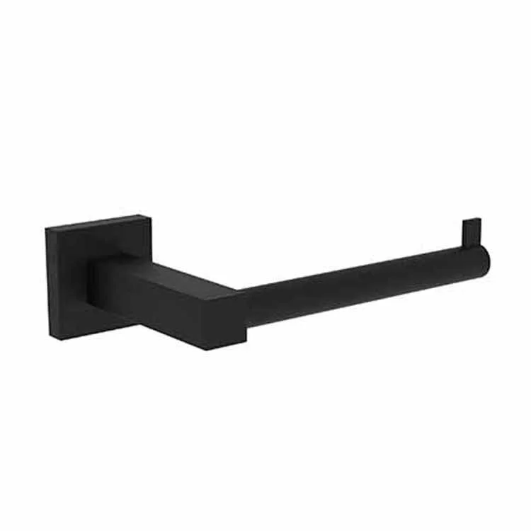 Toilet Paper Holder Prezlee Hanging Open Single Post Flat Black Metal 6 Inch 3-13/16 Inch Wall Mount