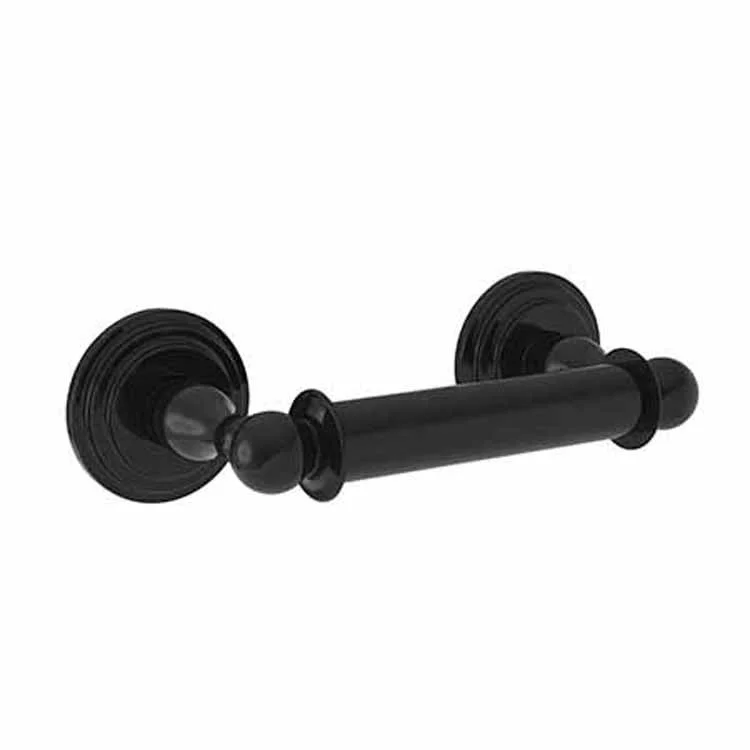 Toilet Paper Holder Alveston Double Post Gloss Black Brass 8-9/16 Inch 3-3/4 Inch Wall Mount