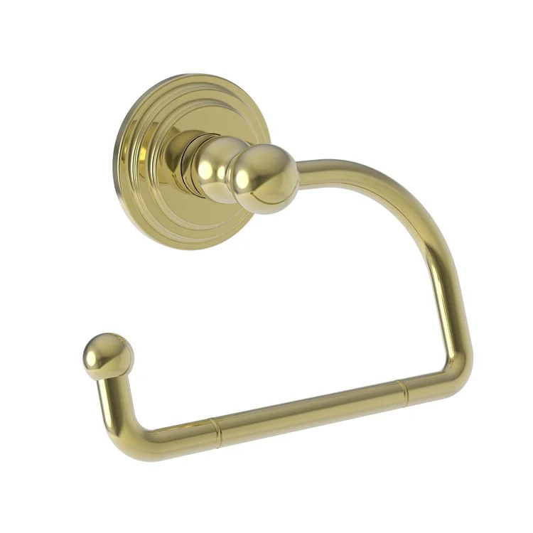 Toilet Paper Holder Alveston Open Roller Polished Brass Uncoated Living Brass 5-7/8 Inch 3-1/4 Inch Wall Mount