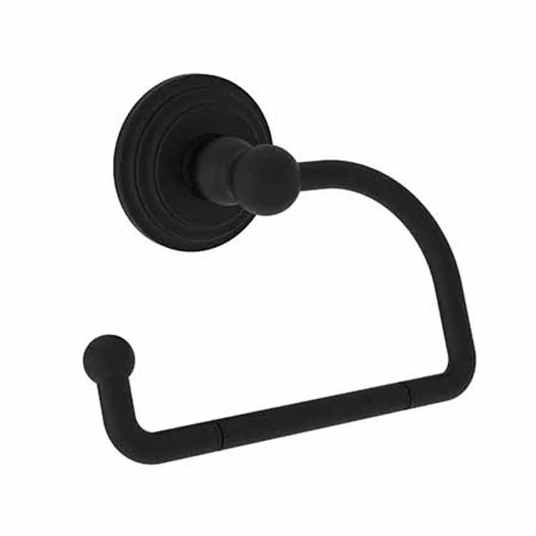 Toilet Paper Holder Alveston Open Roller Flat Black Brass 5-7/8 Inch 3-1/4 Inch Wall Mount